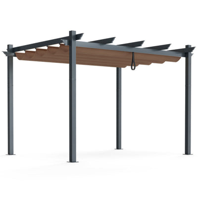 10 X 12 Feet Outdoor Aluminum Retractable Pergola Canopy Shelter Grape Trellis