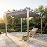 10'X12' Retractable Pergola, Outdoor Pergolas for Patio Covers for Shade and Rain, Aluminum Pergola Canopy Gazebo for Backyard, Deck, Garden — Studio Shot