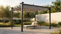 10'X12' Retractable Pergola, Outdoor Pergolas for Patio Covers for Shade and Rain, Aluminum Pergola Canopy Gazebo for Backyard, Deck, Garden — Lifestyle