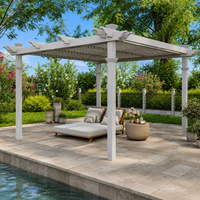 Vinyl Pergola Engineered for All-Weather Use, Adjustable Louver System, 12x12 Coverage, Premium White Finish