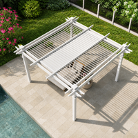 Vinyl Pergola Engineered for All-Weather Use, Adjustable Louver System, 12x12 Coverage, Premium White Finish