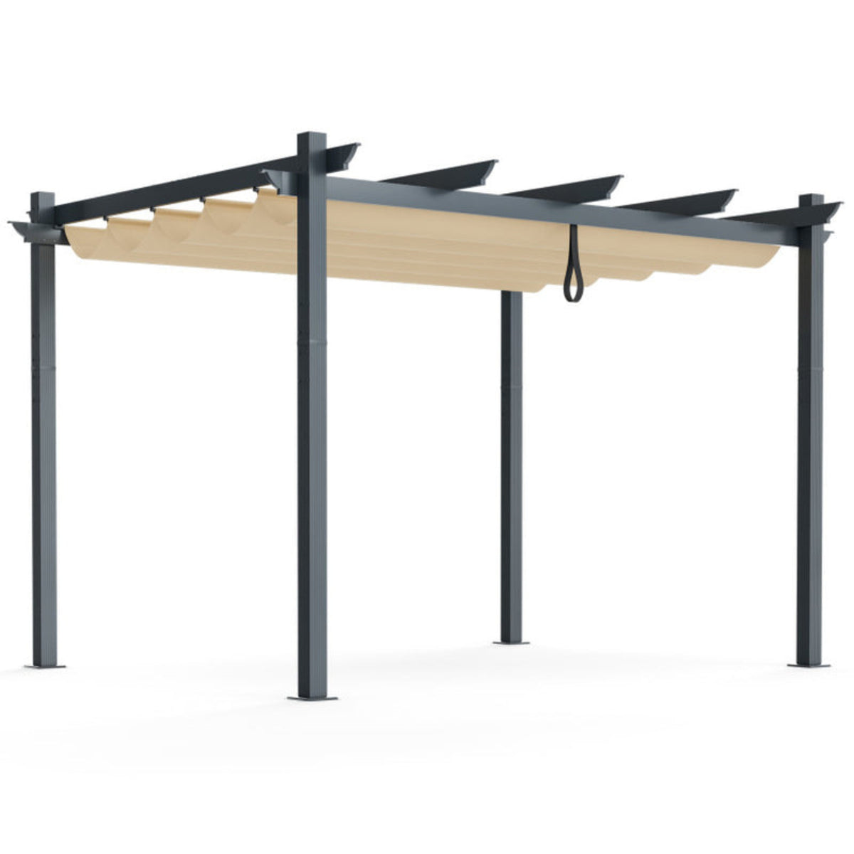 10 X 12 Feet Outdoor Aluminum Retractable Pergola Canopy Shelter Grape Trellis
