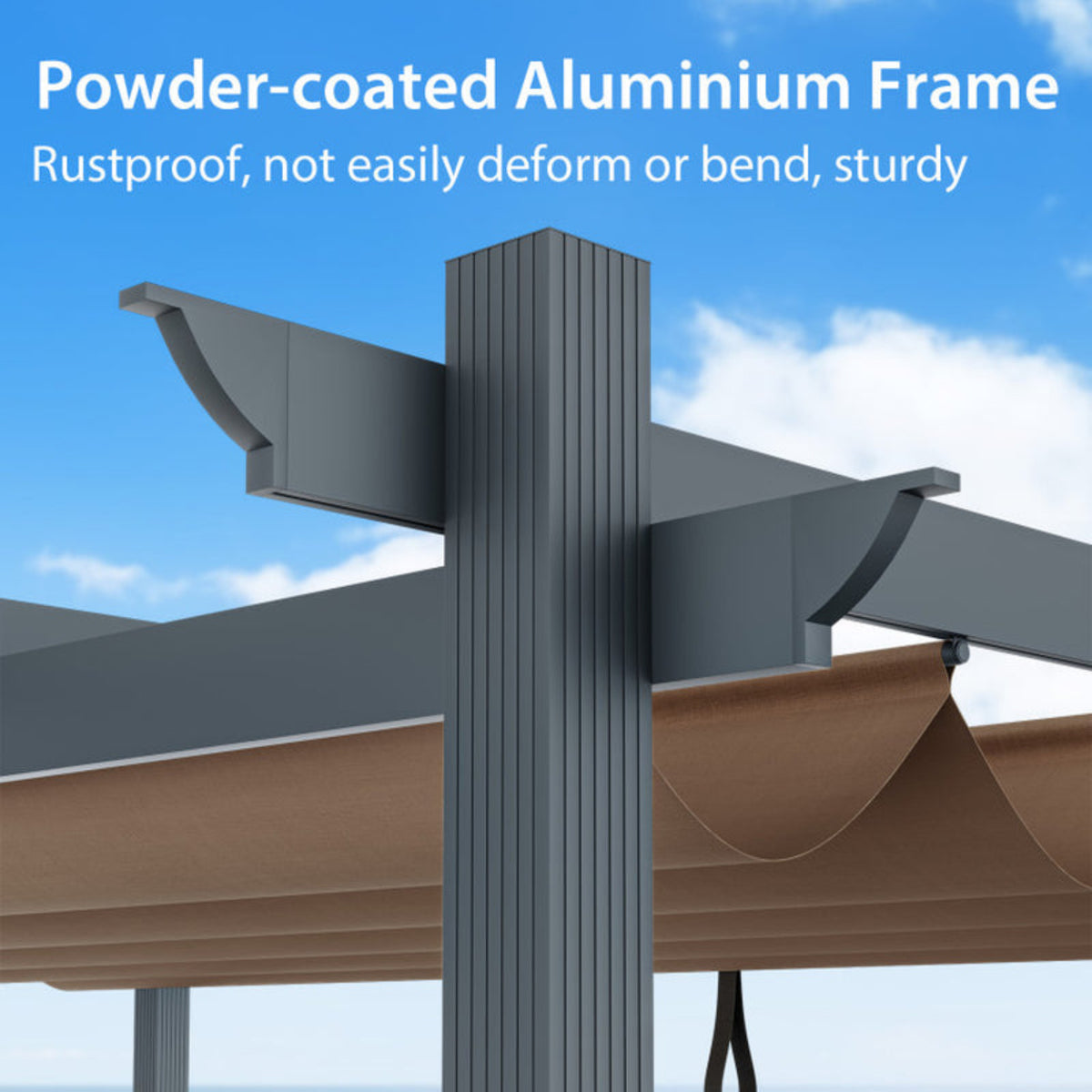 10 X 12 Feet Outdoor Aluminum Retractable Pergola Canopy Shelter Grape Trellis