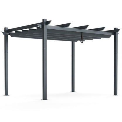 10 X 12 Feet Outdoor Aluminum Retractable Pergola Canopy Shelter Grape Trellis