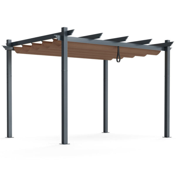 10 X 12 Feet Outdoor Aluminum Retractable Pergola Canopy Shelter Grape Trellis
